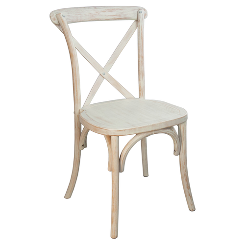 Flash Furniture X-BACK-LW Lime Wash Elmwood Bent X Back Side Chair