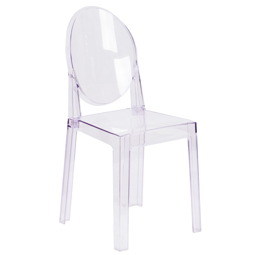 Flash Furniture OW-GHOSTBACK-18-GG Transparent Crystal Molded Polycarbonate Seat and Back Ghost Chair