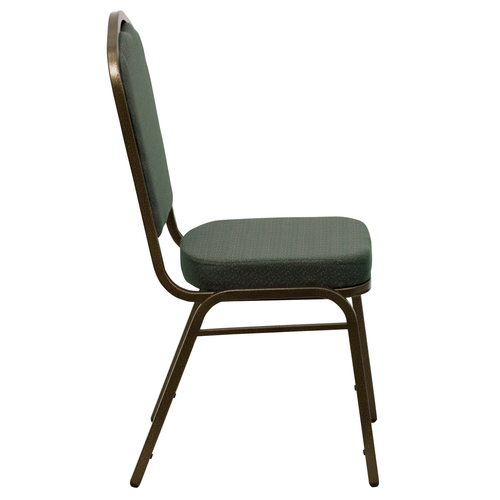 Flash Furniture FD-C01-GOLDVEIN-0640-GG Green Patterned Fabric Gold Vein Powder Coated Frame Finish Hercules Series Stacking Banquet Chair