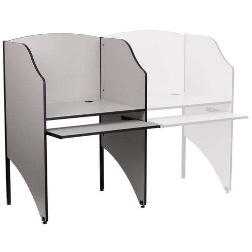 Flash Furniture MT-M6201-GY-GG Fused Nebula Gray Laminate Surface With Black Steel Frame Starter Study Carrel