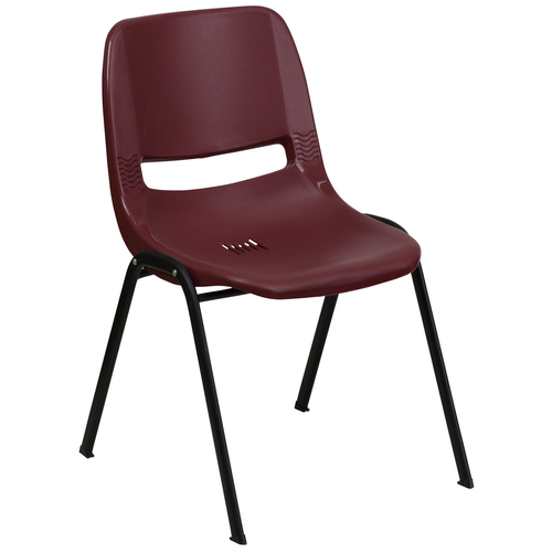 Flash Furniture RUT-EO1-BY-GG Burgundy Metal Frame Vented Back Hercules Series Ergonomic Shell Stacking Chair