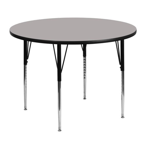 Flash Furniture XU-A48-RND-GY-H-A-GG 48" Dia. Round 21.25" - 31.25" Adjustable Height Gray Activity Table