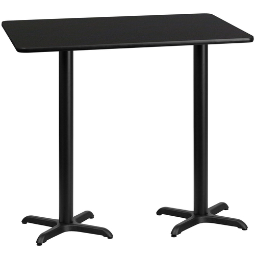 Flash Furniture XU-BLKTB-3060-T2222B-GG Black Rectangular Laminate Top PVC T-Mold Edge Table