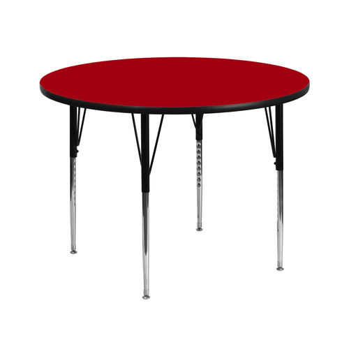 Flash Furniture XU-A42-RND-RED-T-A-GG 42" Dia. Round 21.12" - 30.12" Adjustable Height Red Activity Table