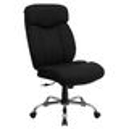 Flash Furniture GO-1235-BK-FAB-GG Black Fabric Armless High Back Design Hercules Series Big & Tall Executive Swivel Office Chair