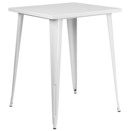 Flash Furniture CH-51040-40-WH-GG White Square Brace Underneath Top Table