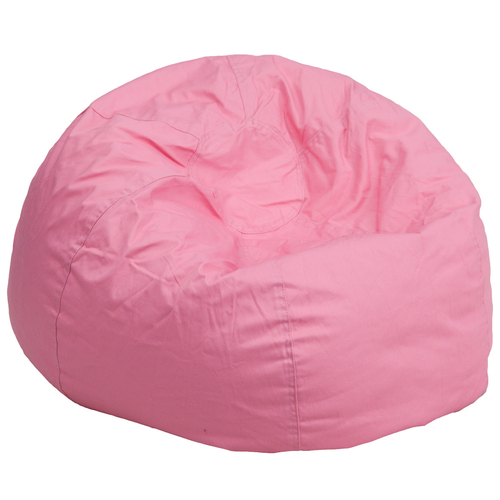Flash Furniture DG-BEAN-LARGE-SOLID-PK-GG Light Pink Cotton Twill Oversized Bean Bag Chair