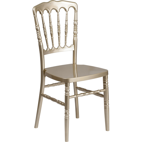 Flash Furniture LE-L-MON-GD-GG Gold Finish Polypropylene Spindle Back Hercules Series Stacking Napoleon Chair