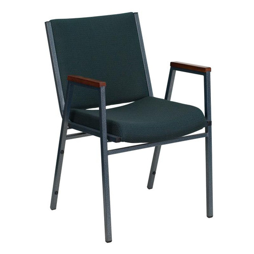 Flash Furniture XU-60154-GN-GG Green Patterned Polyester Upholstered Hercules Series Heavy Duty Stacking Chair