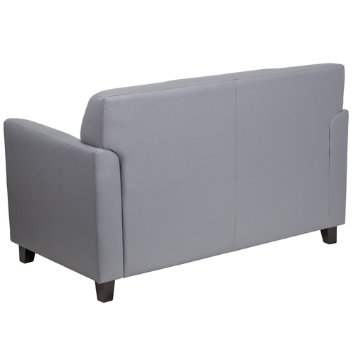 Flash Furniture BT-827-2-GY-GG Gray LeatherSoft with Black Wood Feet Hercules Diplomat Series Reception Loveseat