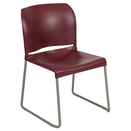 Flash Furniture RUT-238A-BY-GG Burgundy Metal Frame Polypropylene Seat and Back Hercules Series Reception Chair