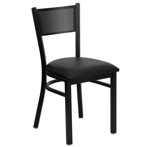 Flash Furniture XU-DG-60115-GRD-BLKV-GG Black Vinyl Upholstered Seat Hercules Series Restaurant Chair