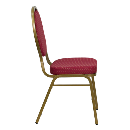 Flash Furniture FD-C04-ALLGOLD-2804-GG Burgundy Patterned Fabric Gold Powder Coated Frame Finish Hercules Series Stacking Banquet Chair