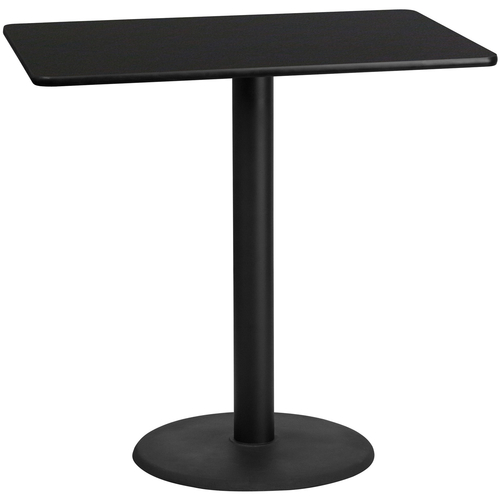 Flash Furniture XU-BLKTB-3048-TR24B-GG Black Rectangular Laminate Top PVC T-Mold Edge Table