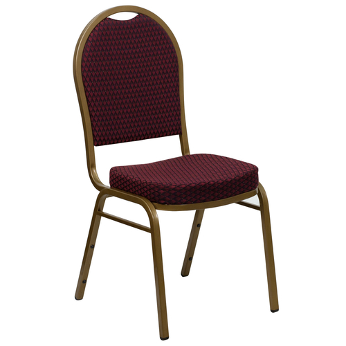 Flash Furniture FD-C03-ALLGOLD-EFE1679-GG Burgundy Diamond Patterned Fabric Gold Powder Coated Frame Finish Hercules Series Stacking Banquet Chair