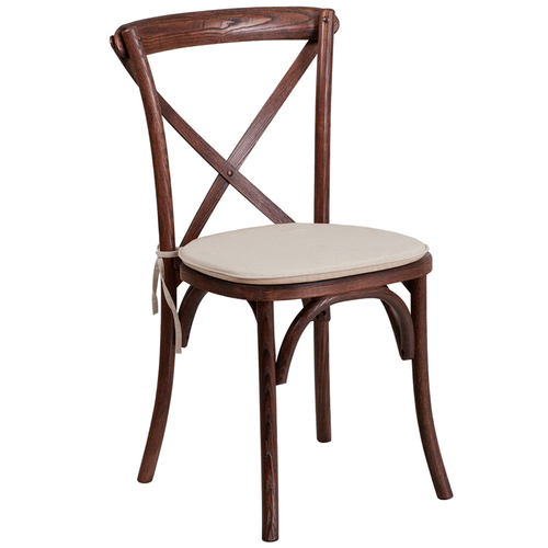 Flash Furniture XU-X-MAH-NTC-GG Ash Wood Seat and Frame with Mahogany Finish Hercules Series Stackable Chair