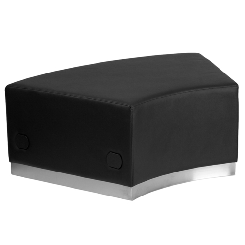 Flash Furniture ZB-803-SEAT-BK-GG Black LeatherSoft Upholstery Taut Seat Backless Hercules Alon Series Convex Chair