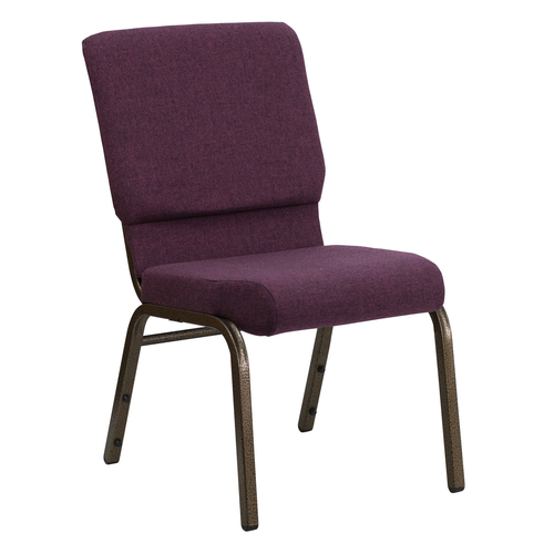 Flash Furniture FD-CH02185-GV-005-GG Plum 19.25" Width Gold Vein Frame Finish Hercules Series Stacking Church Chair