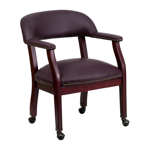 Flash Furniture B-Z100-LF19-LEA-GG 24" W x 27" D x 31.5" H Burgundy Open Back Conference Chair