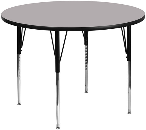 Flash Furniture XU-A60-RND-GY-T-A-GG 60" Dia. Round 21.12" - 30.12" Adjustable Height Gray Activity Table