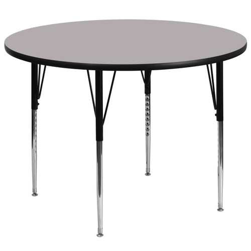 Flash Furniture XU-A60-RND-GY-T-A-GG 60" Dia. Round 21.12" - 30.12" Adjustable Height Gray Activity Table