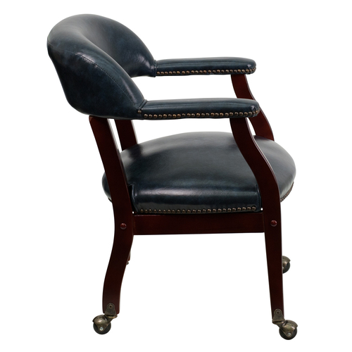 Flash Furniture B-Z100-NAVY-GG 24" W x 27" D x 31.5" H Navy Open Back Luxurious Conference Chair