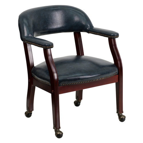Flash Furniture B-Z100-NAVY-GG 24" W x 27" D x 31.5" H Navy Open Back Luxurious Conference Chair
