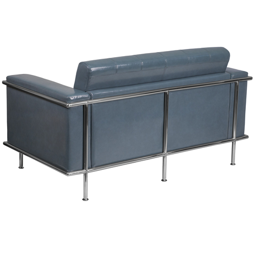 Flash Furniture ZB-LESLEY-8090-LS-GY-GG Gray LeatherSoft With Integrated Stainless Steel Legs Hercules Lesley Series Loveseat