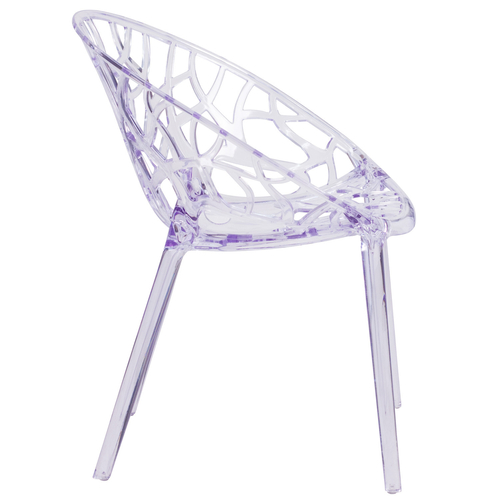 Flash Furniture FH-156-APC-GG Transparent Crystal Molded Polycarbonate Cutout Back Specter Series Stacking Side Chair