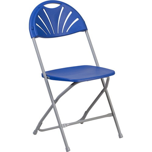 Flash Furniture LE-L-4-BL-GG Blue Plastic Seat and Back Hercules Series Folding Chair