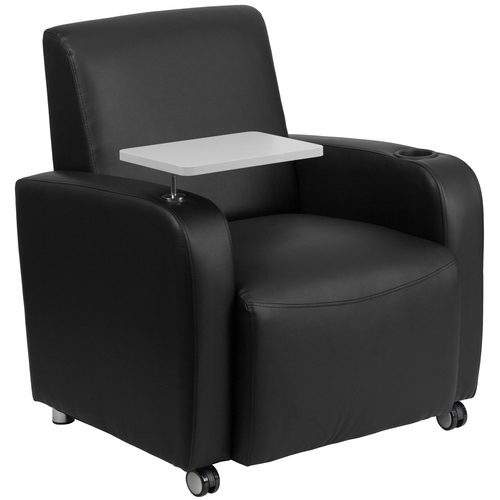 Flash Furniture BT-8217-BK-CS-GG Black LeatherSoft Upholstery Seat and Back Guest Chair
