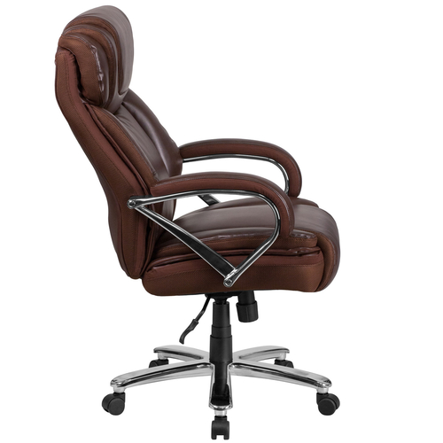 Flash Furniture GO-2092M-1-BN-GG Brown Bonded Leather Padded Arms High Back Design Hercules Series Big & Tall Executive Swivel Office Chair