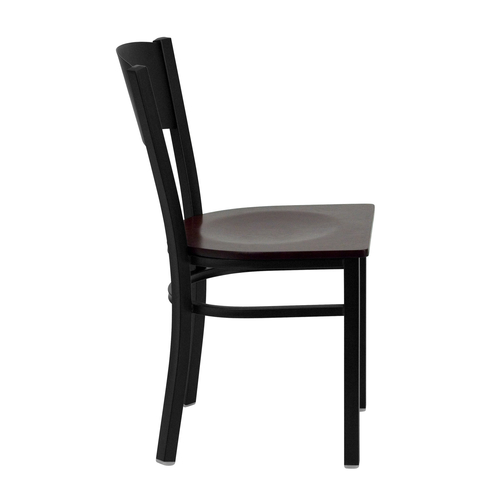 Flash Furniture XU-DG-60119-CIR-MAHW-GG Metal Back .62" Thick Mahogany Finish Plywood Seat Hercules Series Restaurant Chair