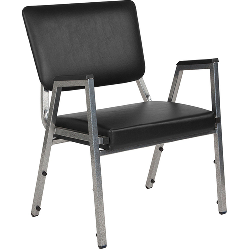 Flash Furniture XU-DG-60443-670-2-BV-GG Black Vinyl Upholstered Hercules Series Bariatric Stacking Chair