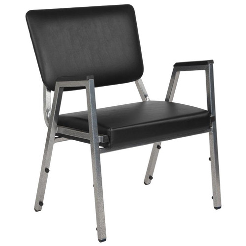 Flash Furniture XU-DG-60443-670-2-BV-GG Black Vinyl Upholstered Hercules Series Bariatric Stacking Chair