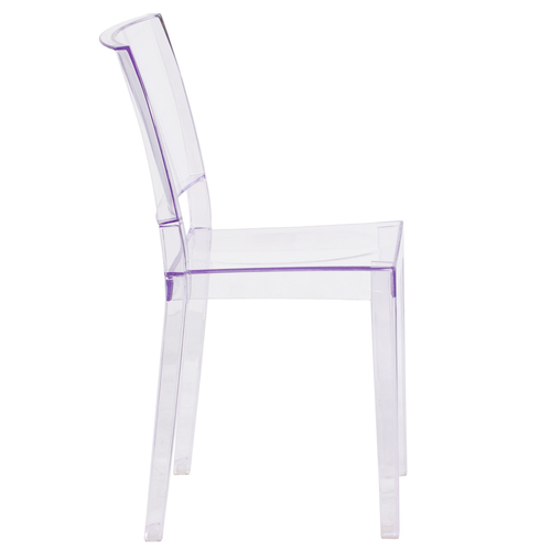 Flash Furniture FH-121-APC-GG Transparent Crystal Molded Polycarbonate Plain Back Phantom Series Stacking Side Chair