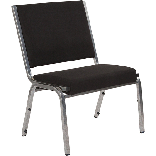 Flash Furniture XU-DG-60442-660-1-BK-GG Black 1500 Lb. Weight Capacity Silver Vein Frame Finish Hercules Series Bariatric Stacking Chair