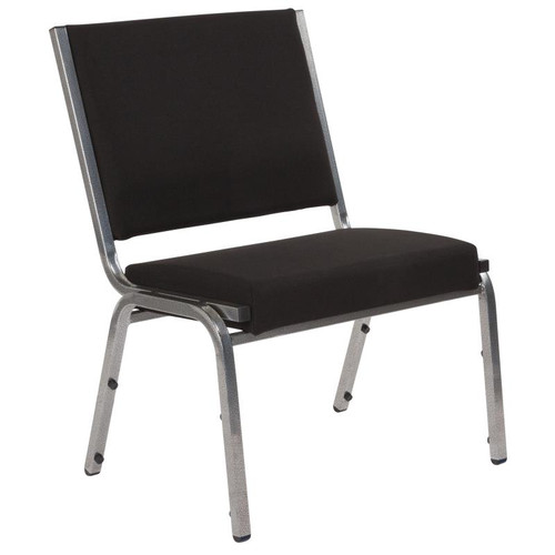 Flash Furniture XU-DG-60442-660-1-BK-GG Black 1500 Lb. Weight Capacity Silver Vein Frame Finish Hercules Series Bariatric Stacking Chair