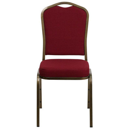 Flash Furniture FD-C01-GOLDVEIN-3169-GG Burgundy Fabric Upholstered Gold Vein Powder Coated Frame Finish Hercules Series Stacking Banquet Chair