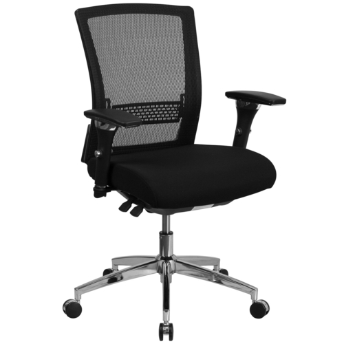 Flash Furniture GO-WY-85-8-GG Black Fabric Padded Arms Mid Back Design Hercules Series 24/7 Executive Swivel Office Chair