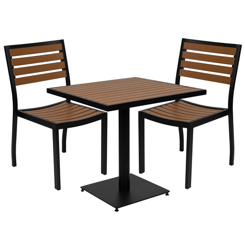 Flash Furniture XU-DG-10456033-GG Steel Square Table Set with 2 Chairs