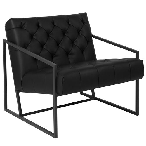 Flash Furniture ZB-8522-BK-GG Black LeatherSoft Upholstery Taut Seat and Back Hercules Madison Series Lounge Chair