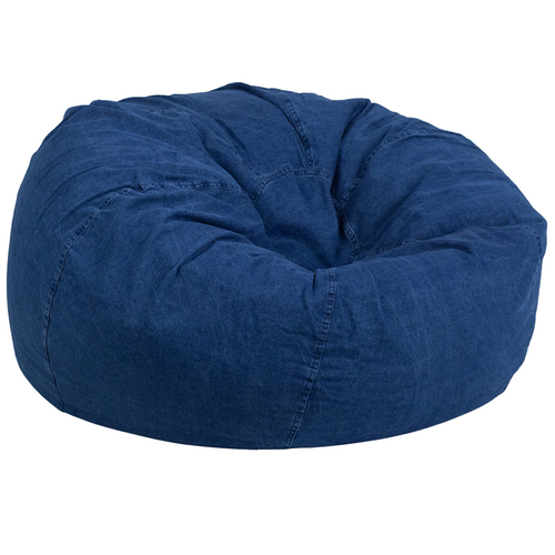 Flash Furniture DG-BEAN-LARGE-DENIM-GG Denim Cotton Twill Oversized Bean Bag Chair