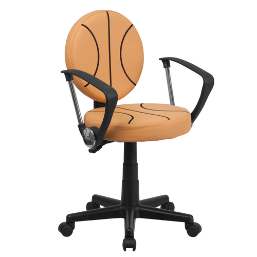 Flash Furniture BT-6178-BASKET-A-GG Vinyl Upholstery Heavy Duty Nylon Base and Arms Basketball Task Chair