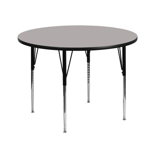 Flash Furniture XU-A42-RND-GY-H-A-GG 42" Dia. Round 21.25" - 31.25" Adjustable Height Gray Activity Table