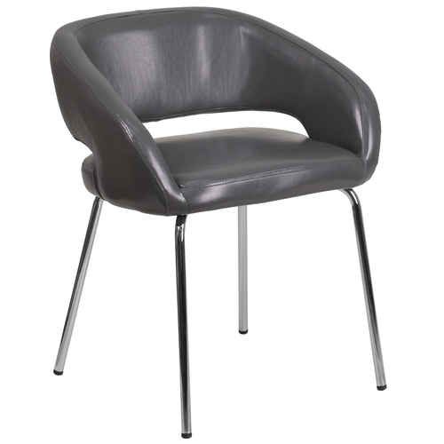 Flash Furniture CH-162731-GY-GG 23.5" W x 21.75" D x 28.75" H Gray Curved Frame Fusion Series Side/Reception/Lounge Chair
