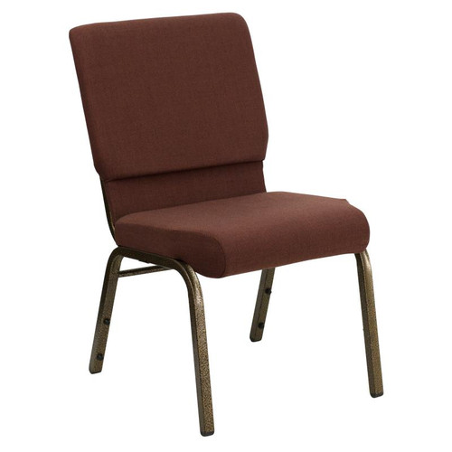 Flash Furniture FD-CH02185-GV-10355-GG Brown 19.25" Width Gold Vein Frame Finish Hercules Series Stacking Church Chair