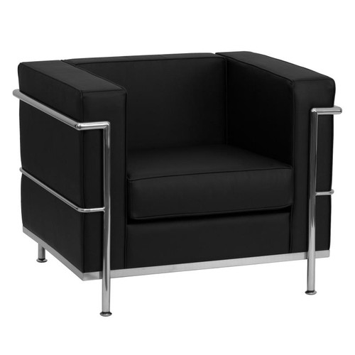 Flash Furniture ZB-REGAL-810-1-CHAIR-BK-GG Black LeatherSoft Upholstery Tufted Seat and Back Hercules Regal Series Chair