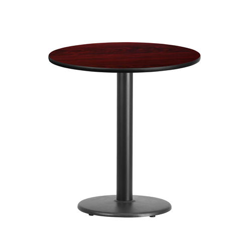 Flash Furniture XU-RD-24-MAHTB-TR18-GG 24" Dia. Round Mahogany Laminated Dining Height Table with Pedestal Base