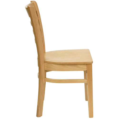Flash Furniture XU-DGW0005LAD-NAT-GG Wood Ladder Back .62" Thick Natural Finish Beechwood Seat Hercules Series Restaurant Chair